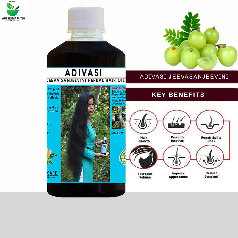 Adivasi Jeeva Sanjeevini Herbal Hair Growth oil - Ayurvedic Hair Growth Oil