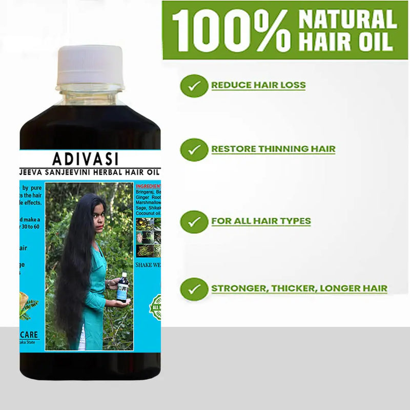 Adivasi Jeeva Sanjeevini Herbal Hair Growth oil - Ayurvedic Hair Growth Oil